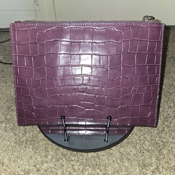 Like New Michael Kors Croc Embossed Oversized Wristlet - Picture 3 of 6